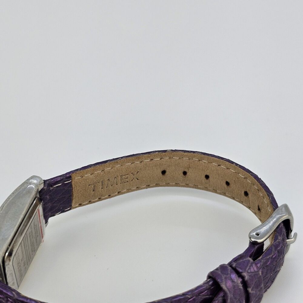 La Mer Collection Women's Watch 22MM White Dial Purple Leather Bands New Battery - Picture 12 of 14
